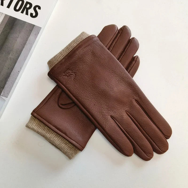 Men's Faux Leather Insulated Gloves