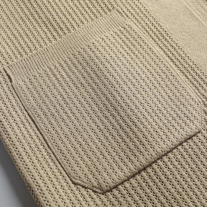 Men's Textured Cardigan With Pocket Design