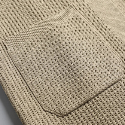 Men's Textured Cardigan With Pocket Design