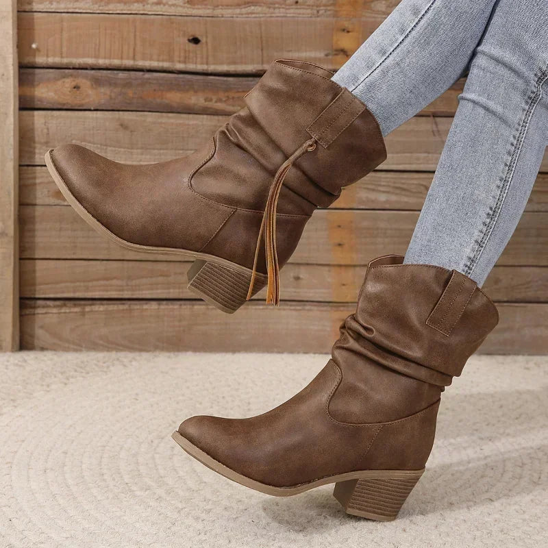 Women's Block Heel Cowboy Boots