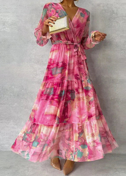 Women's Floral Maxi Wrap Dress - Vonnera