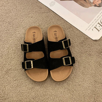 Solange | Women's Cushioned Slip-On Buckle Sandals
