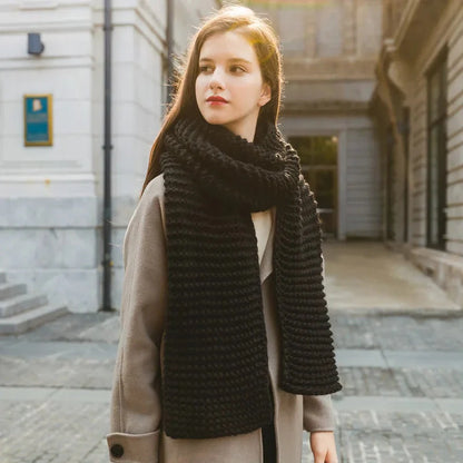 Merina Women's Chunky Knit Wool Scarf