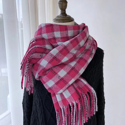 Melviera Fringed Check Scarf
