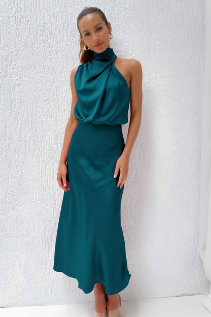 Women's Halter Neck Maxi Evening Dress