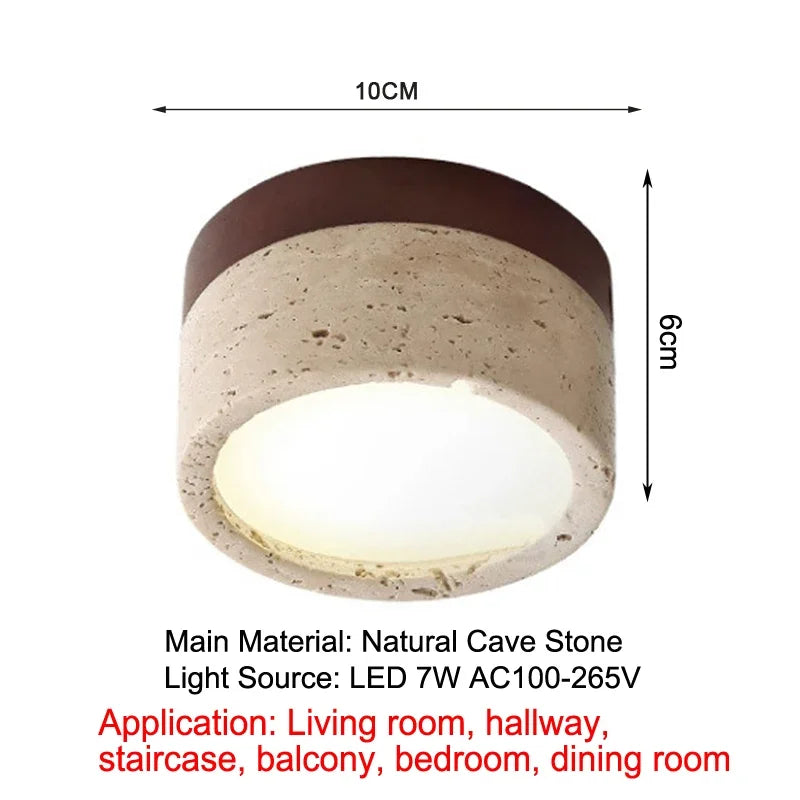 Natural Stone Flush Mount Light Modern Interior