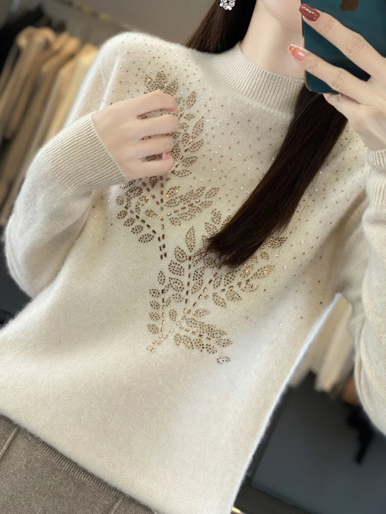 Women's Leaf Embellished Sweater