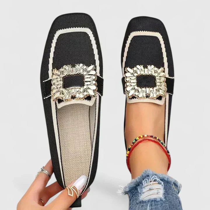 Women's Square-Toe Loafers Detail Front