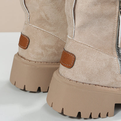 Women's Zipper Round Toe Boots