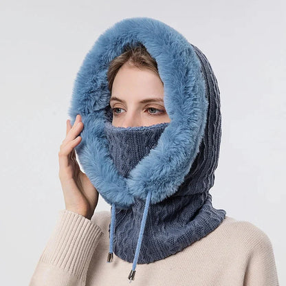 "Polar Embrace" Knitted Hood Caliboot