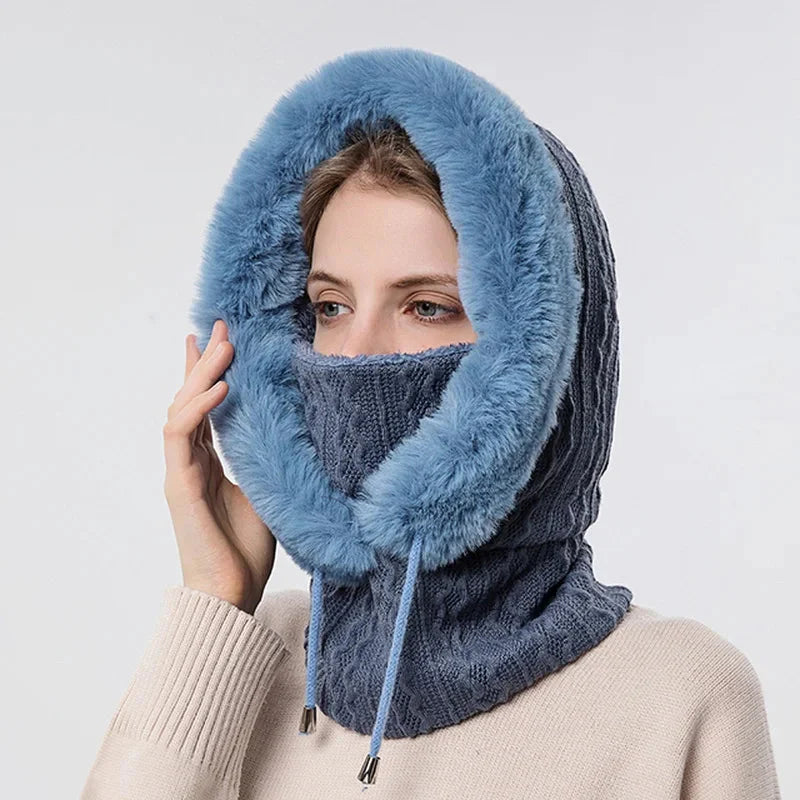 "Polar Embrace" Knitted Hood Caliboot