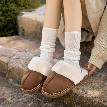 Women's Plush Slippers Soft Fur Lining Warm Beige - Vonnera