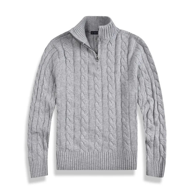 Men's Half Zip Sweater Wool Classic