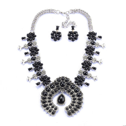 Southwest Turquoise Blossom Necklace Set