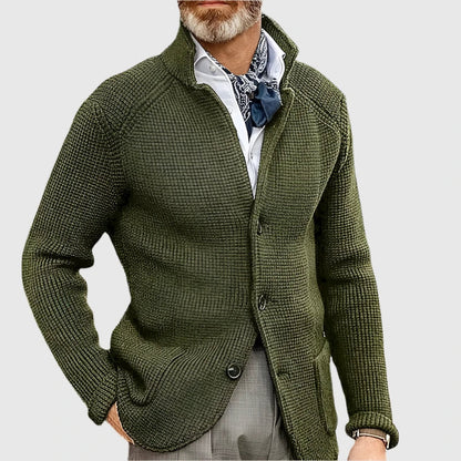 Men's Button Front Cardigan Stand Collar