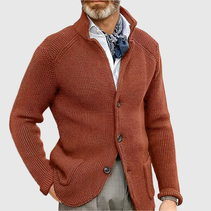 Men's Button Front Cardigan Stand Collar