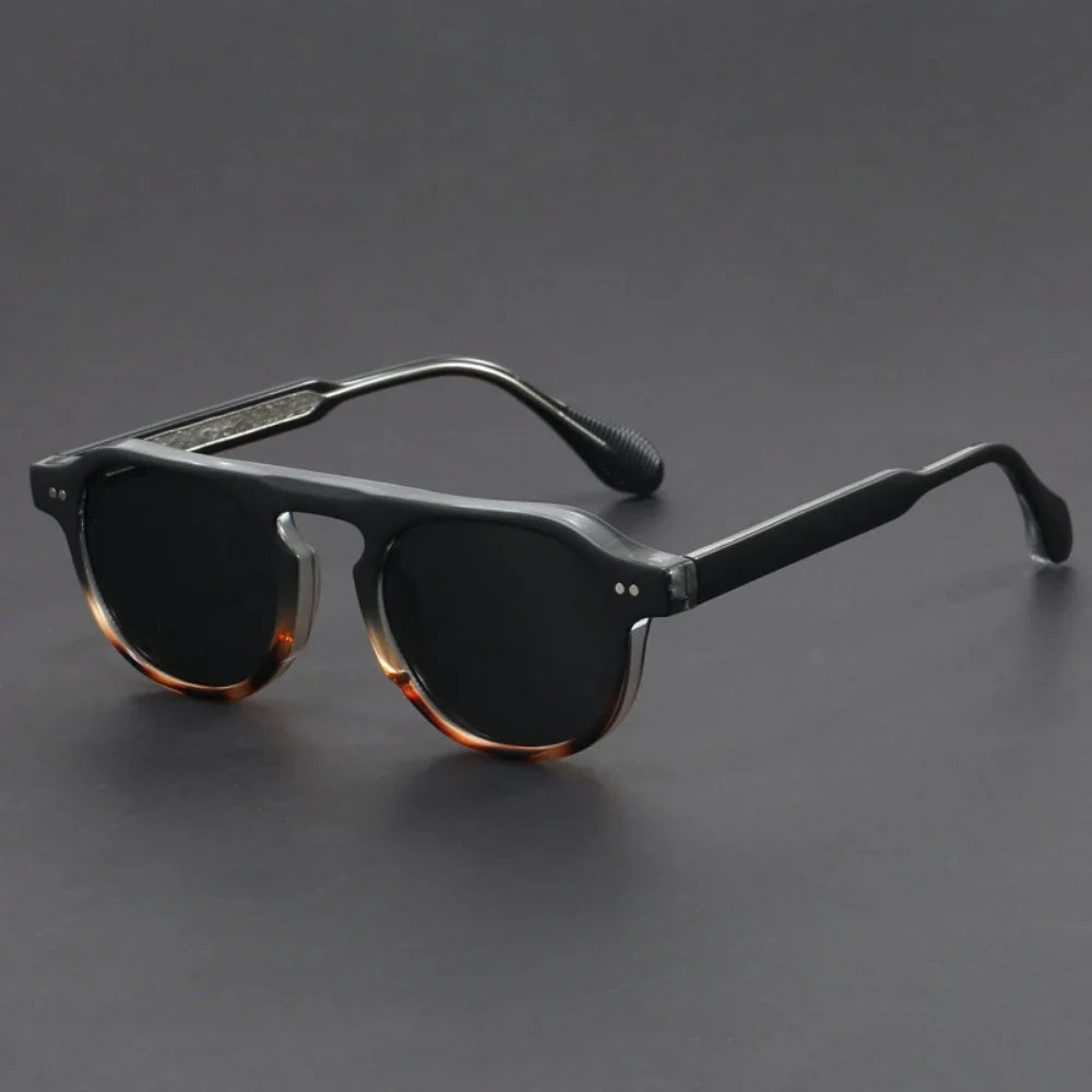 Men's Panto Sunglasses Black - Vonnera