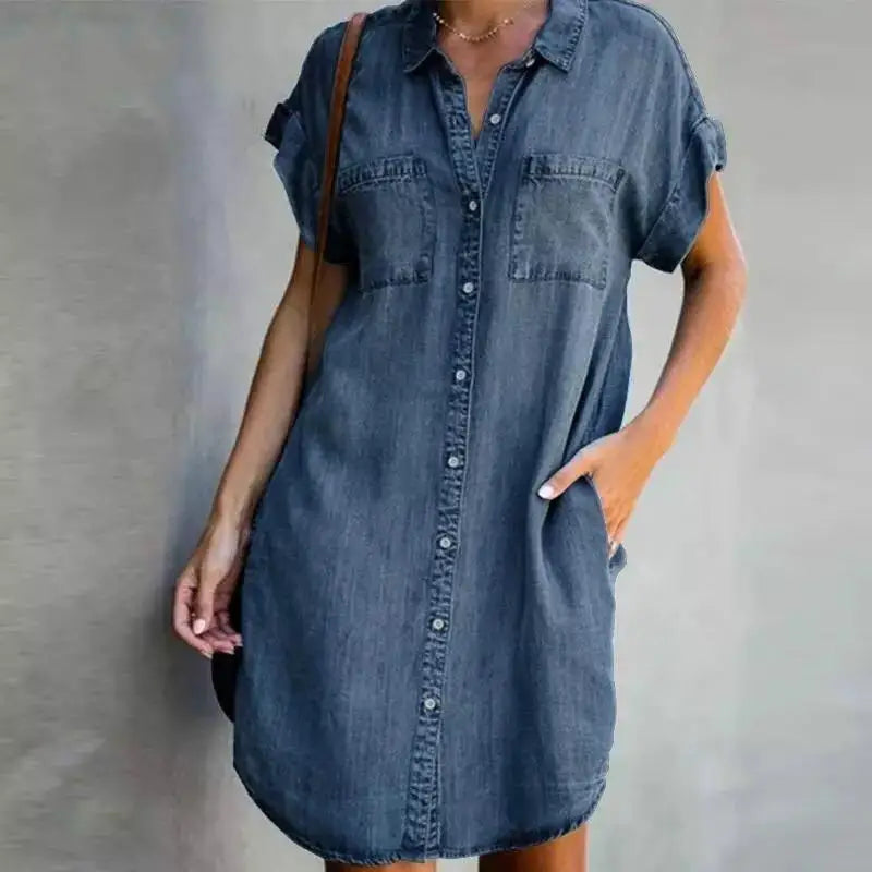 Regency Women's Denim Button Down Shirt Dress