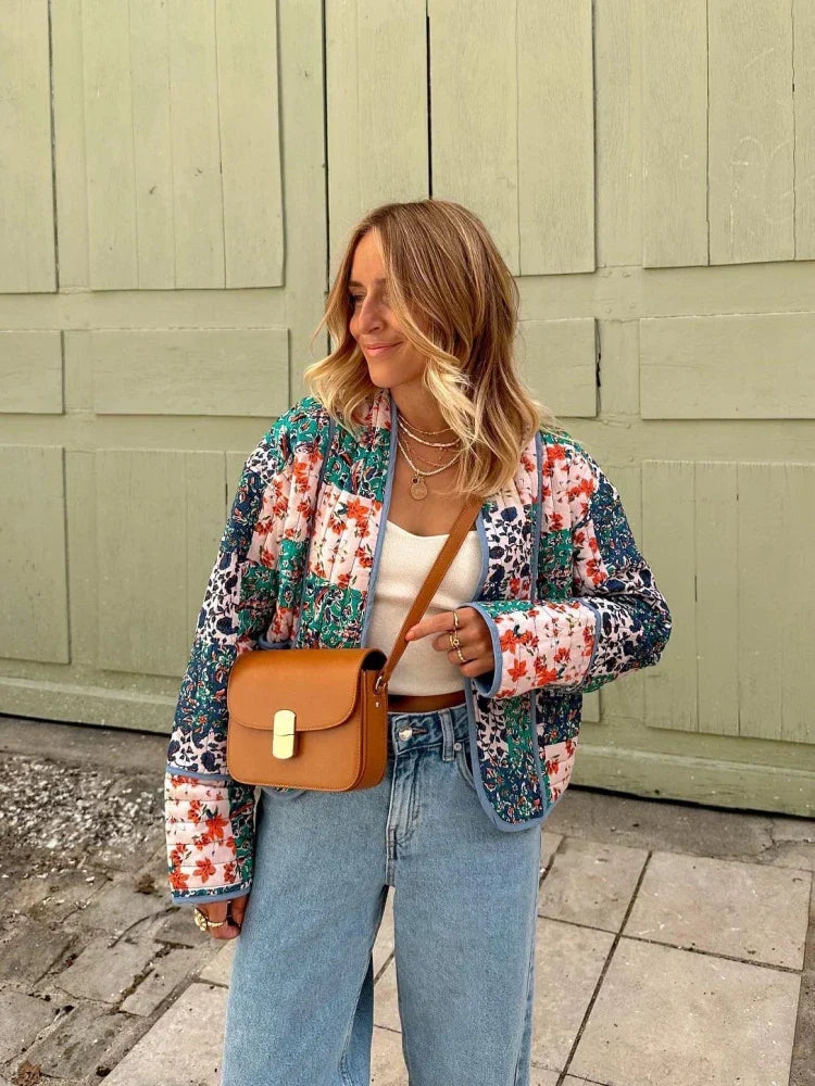 Women's Patchwork Spring Coat - Vonnera