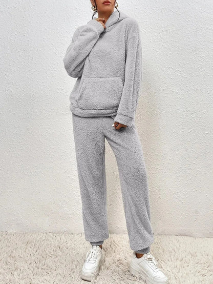 Teddy Hooded House Suit Ultra Comfortable Cozy Beige