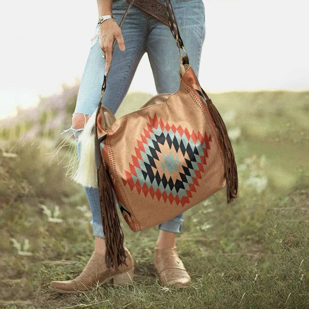 Women's Boho Canvas Shoulder Bag - Vonnera