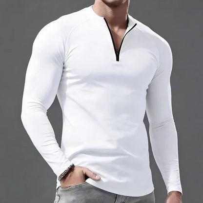 Lusso Mens Compression Half Zip Shirt