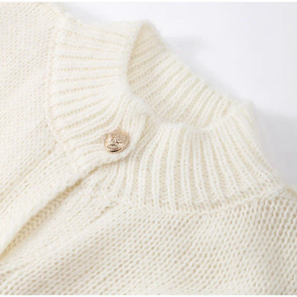 Women's Cardigan Sweater Ribbed Knit Cuffed Sleeves