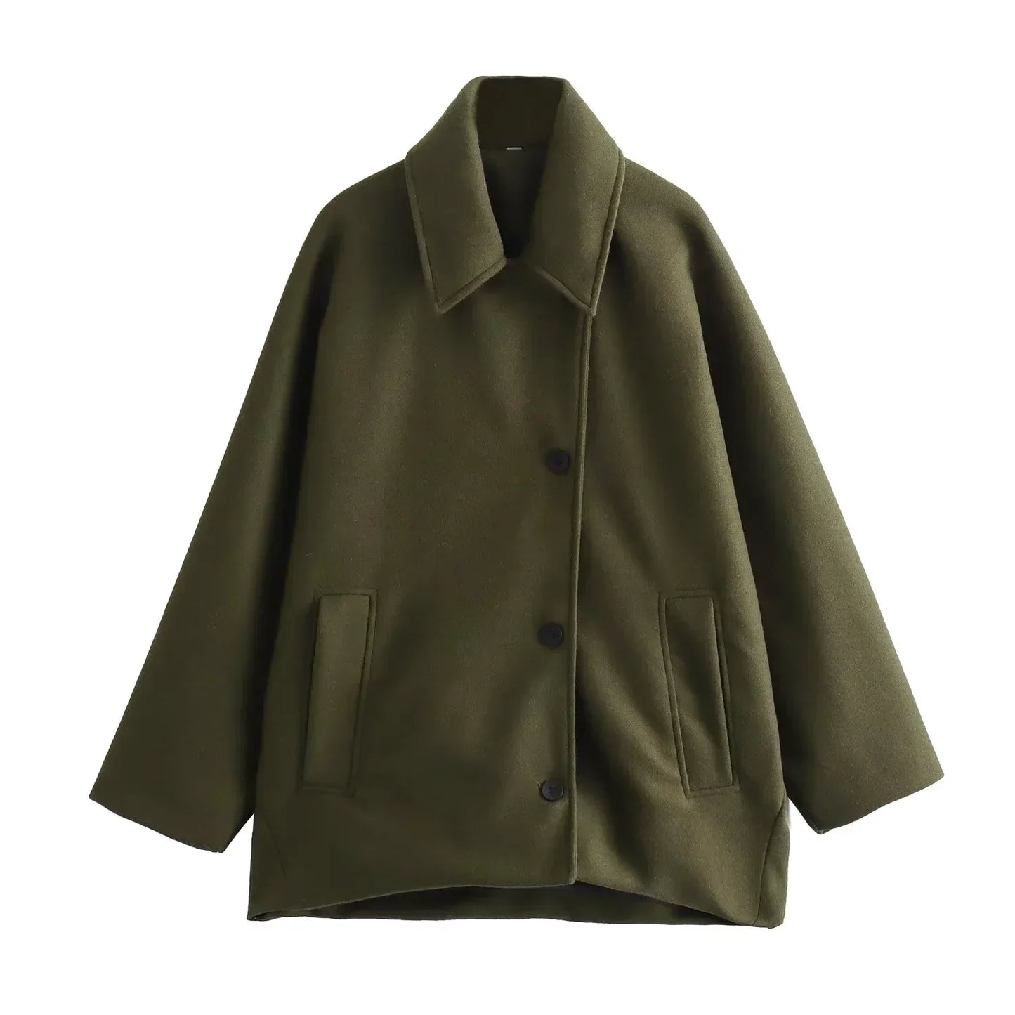 Women's Oversized Winter Coat Long Sleeve Button Front Jacket
