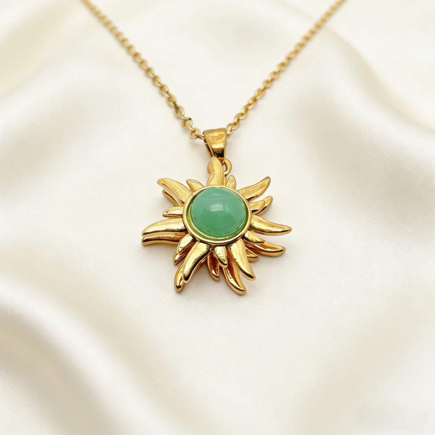Spiral Sun Pendant Necklace