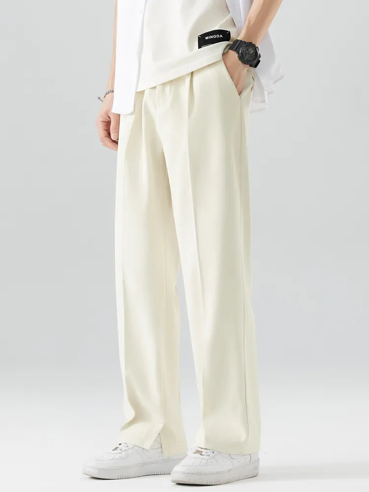 Men's Straight Leg Trousers Relaxed Fit Soft Fabric