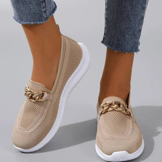 Aurelia Women's Gold Loafers - Vonnera