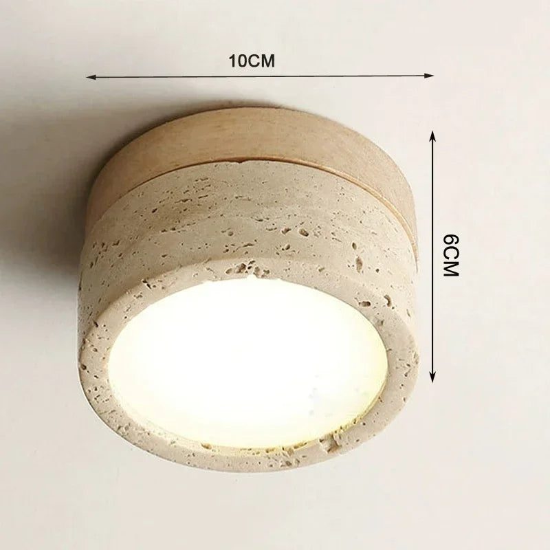 Natural Stone Flush Mount Light Modern Interior
