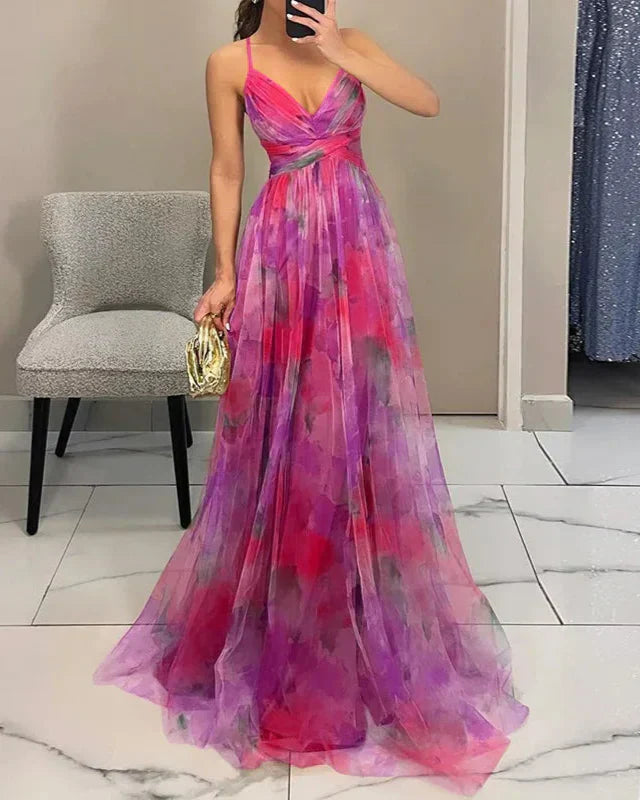 Women's Floral Maxi Dress Elegant