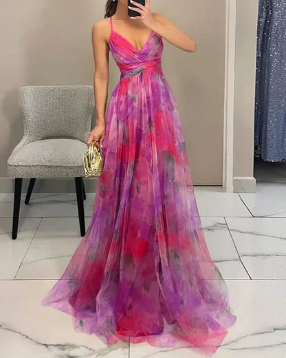 Women's Floral Maxi Dress Elegant