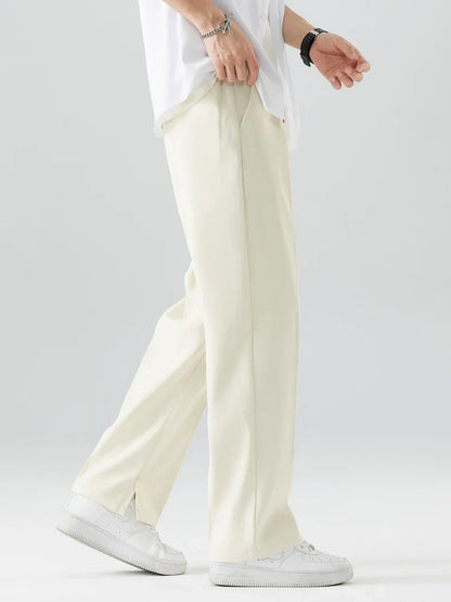 Men's Straight Leg Trousers Relaxed Fit Soft Fabric