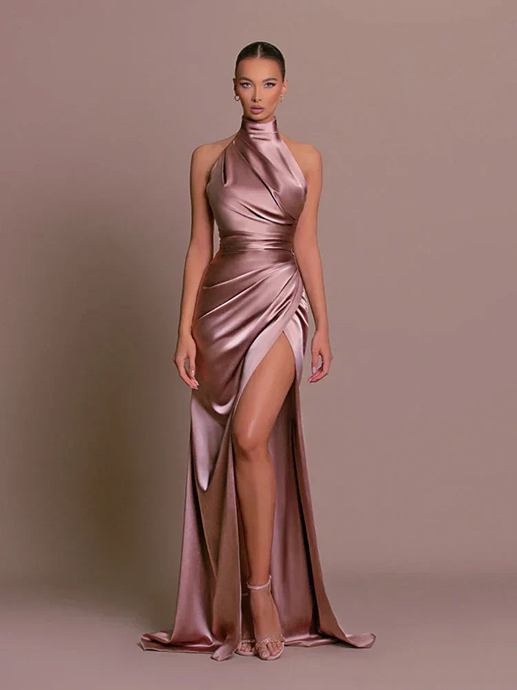 Carla Women's Evening Dress High-Slit Elegant - Vonnera