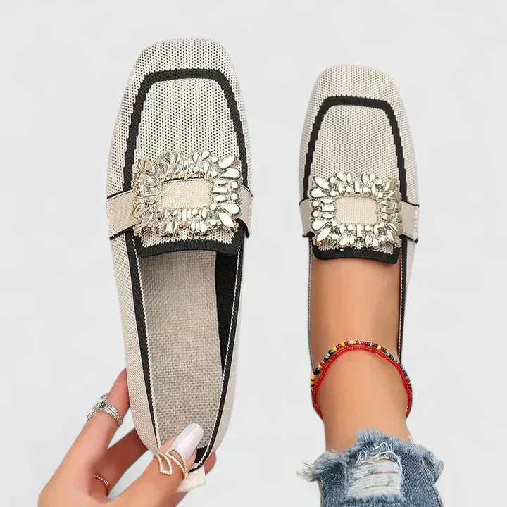 Women's Square-Toe Loafers Detail Front