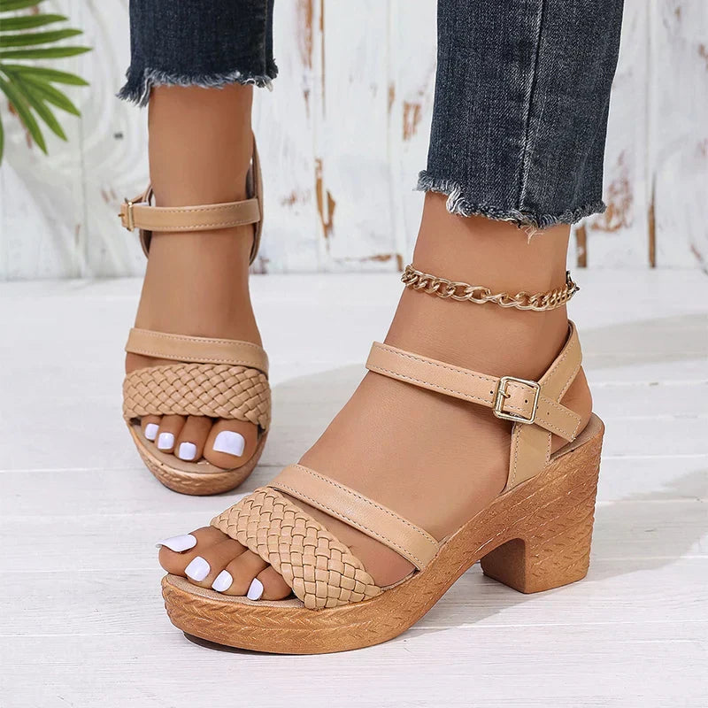 Women's Woven Platform Sandals Plum - Vonnera
