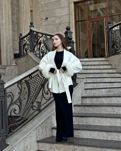 Women's Faux Fur Cuff Coat
