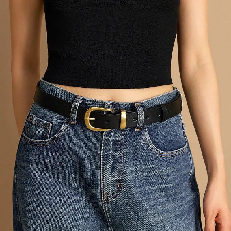 Women's Adjustable Leather Belt Everyday Comfort - Vonnera