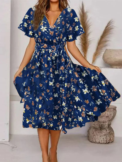 Evy Women's Midi Dress Floral Print - Vonnera
