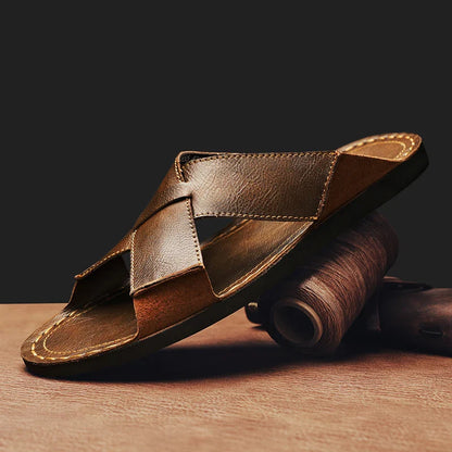 Naxos Men's Leather Slide Sandal - Vonnera