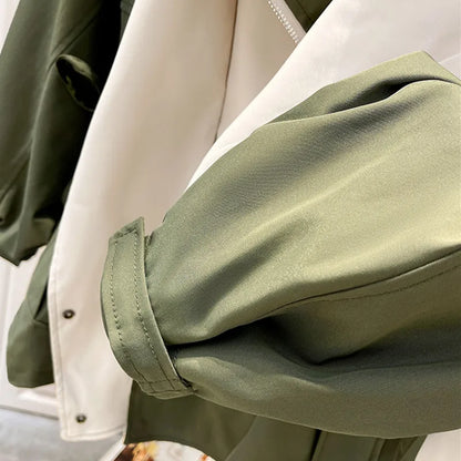 Women's Windbreaker Jacket Contrast Panel