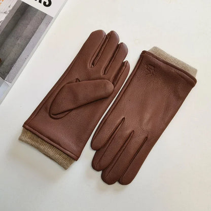 Men's Faux Leather Insulated Gloves