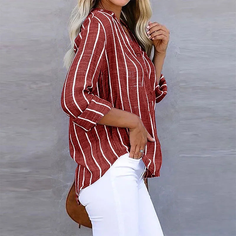 Women's Stripe Cotton Summer Shirt