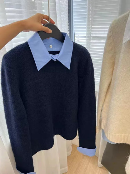 Women's Layered Collar Sweater - Vonnera
