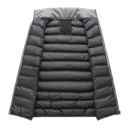 Men's Down Vest Sleeveless Zipper Windproof Solid Color
