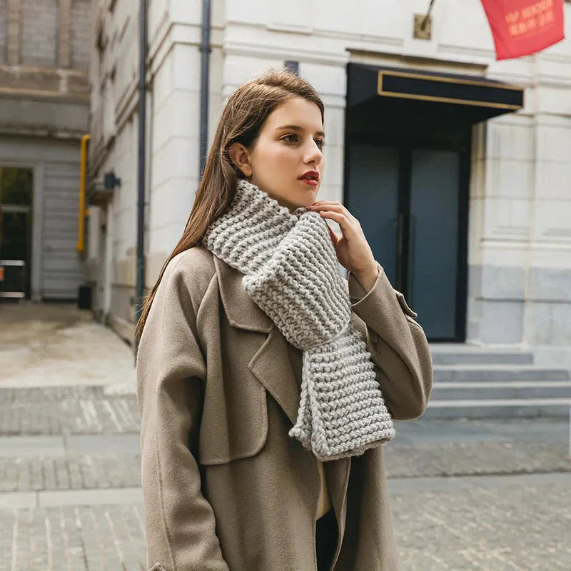 Merina Women's Chunky Knit Wool Scarf