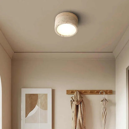Natural Stone Flush Mount Light Modern Interior