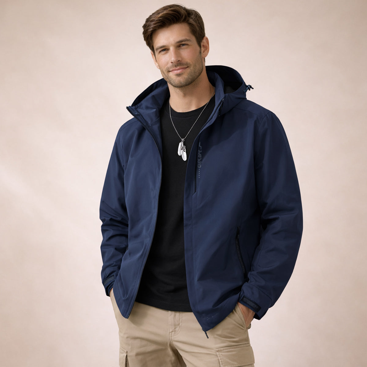 Waterproof Softshell Rain Jacket Windproof Hooded Outdoor Coat